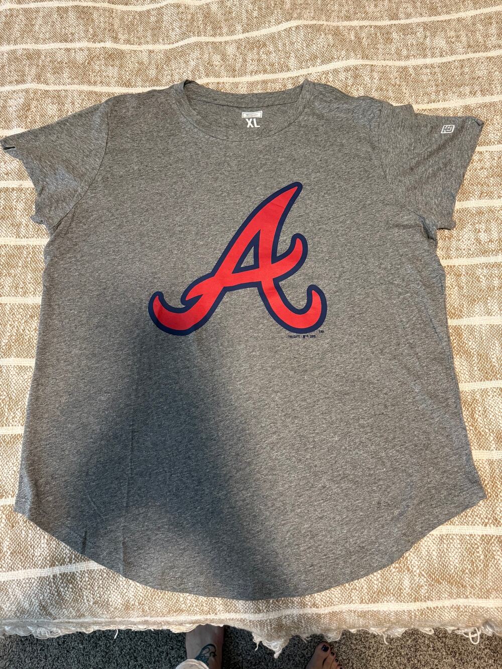 Tailgate Clothing Atlanta Braves Heather Gray Tri-Blend T-Shirt - Size XL